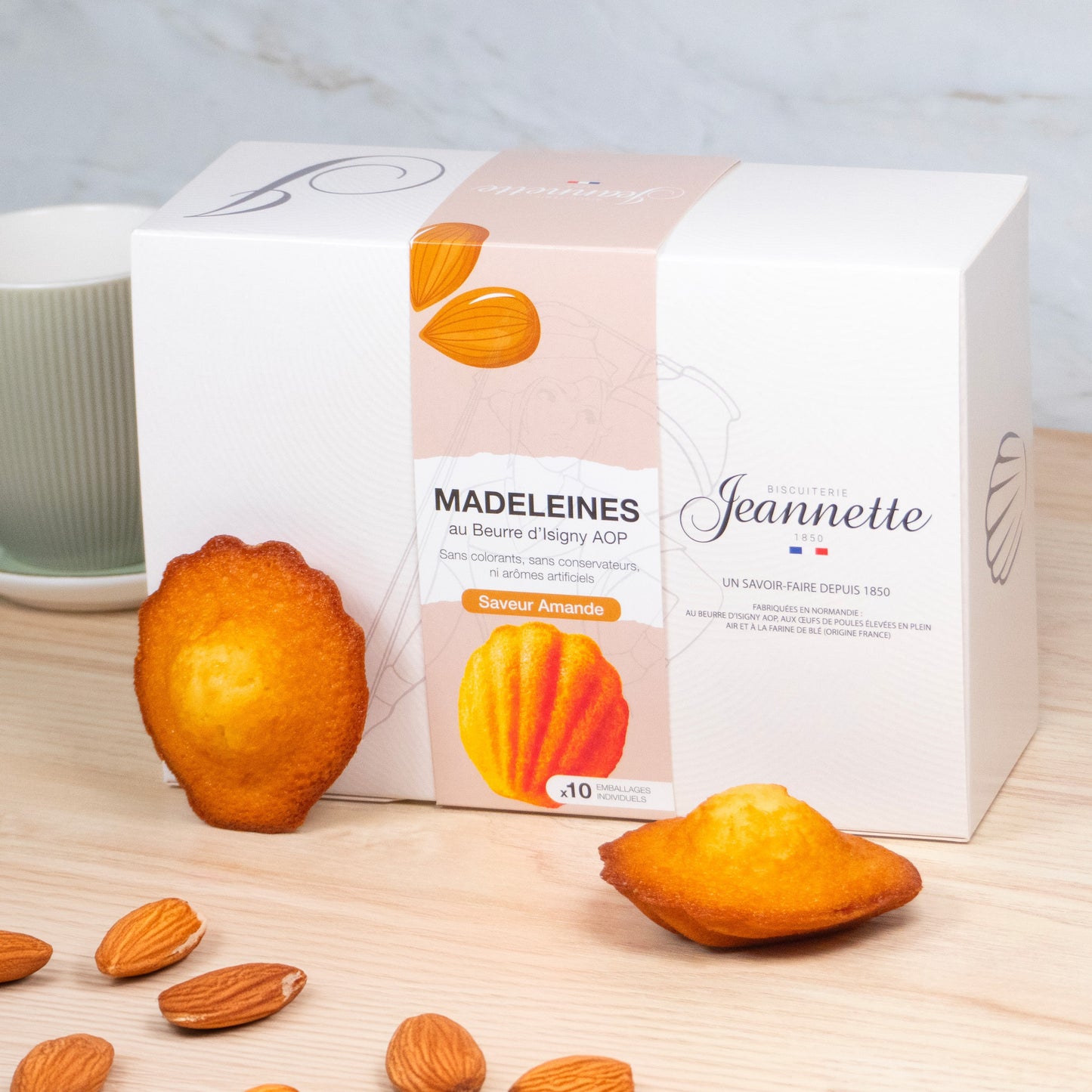 Madeleines Saveur Amande | Boîte Blanche 250g