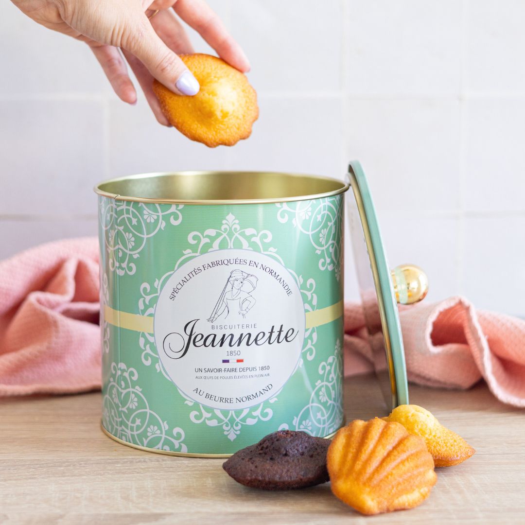 Assortiment de Madeleines | Boîte Métal Vert Menthe 300g