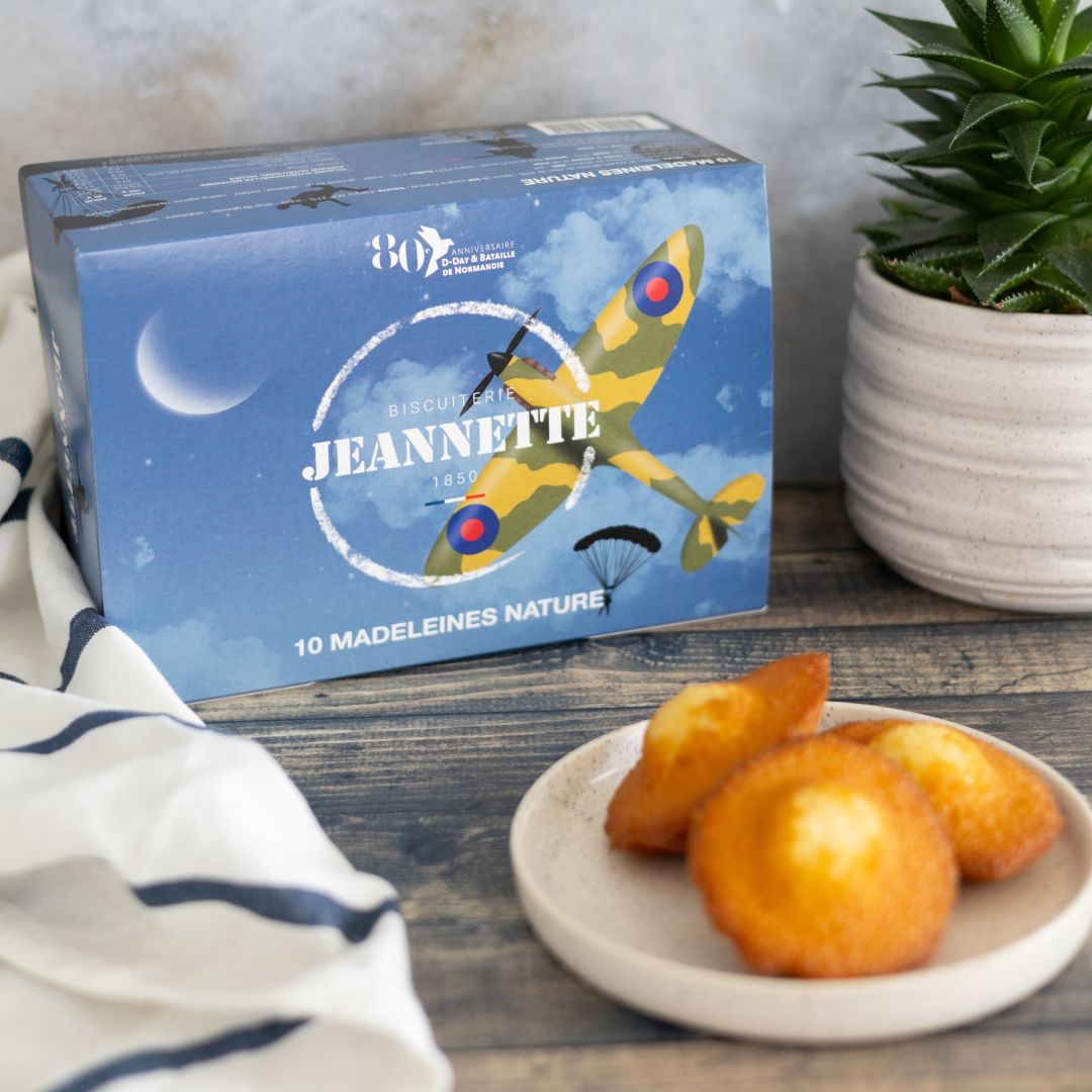 Boîte de Madeleines Nature avec une illustration D-Day
