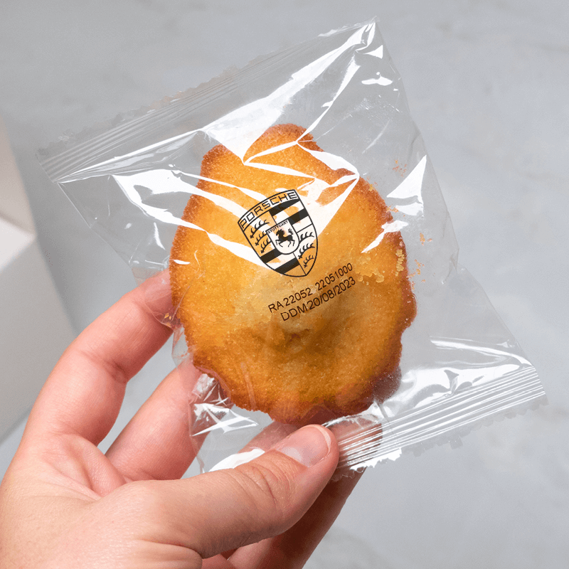 Exemple de sachet de madeleine logoté