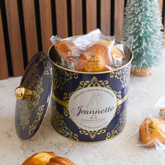 Assortiment de Madeleines | Boîte Métal Bleu & Or 300g
