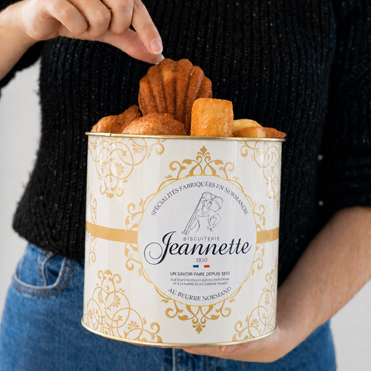Assortiment de Madeleines | Boîte Métal Crème & Or 300g