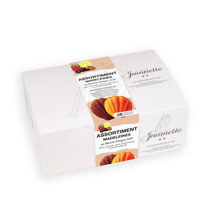 Boîte d'un assortiment de madeleines