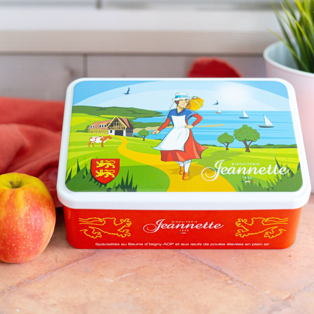 Boîtes à sucres de Madeleines avec illustration Normandie