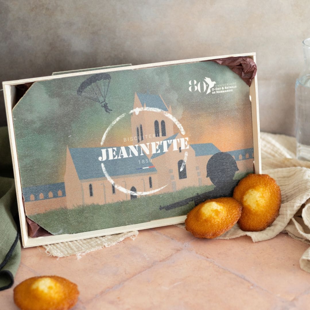 Bourriche de Madeleines avec illustration D-Day