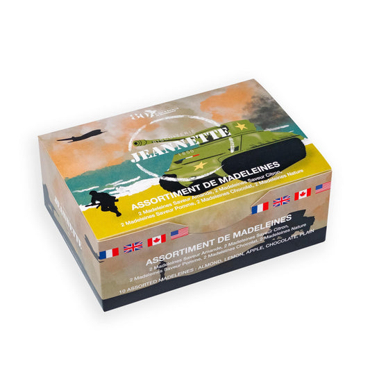 Boîte d'un assortiment de Madeleines avec illustration D-Day