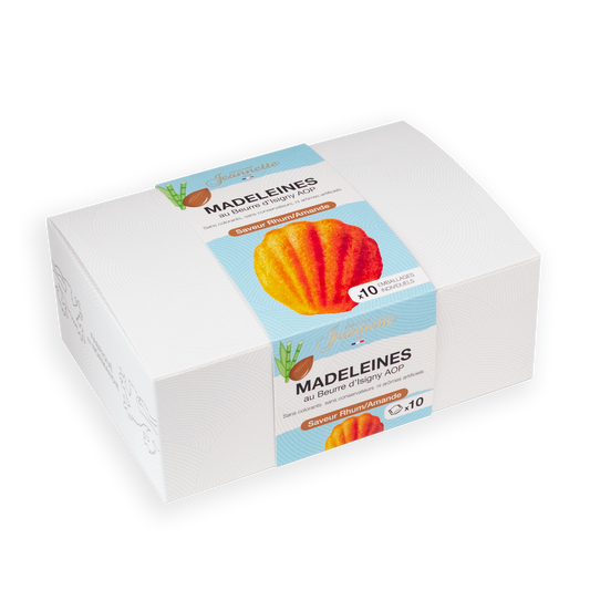 Madeleines Saveur Rhum/Amande | Boîte Blanche 250g