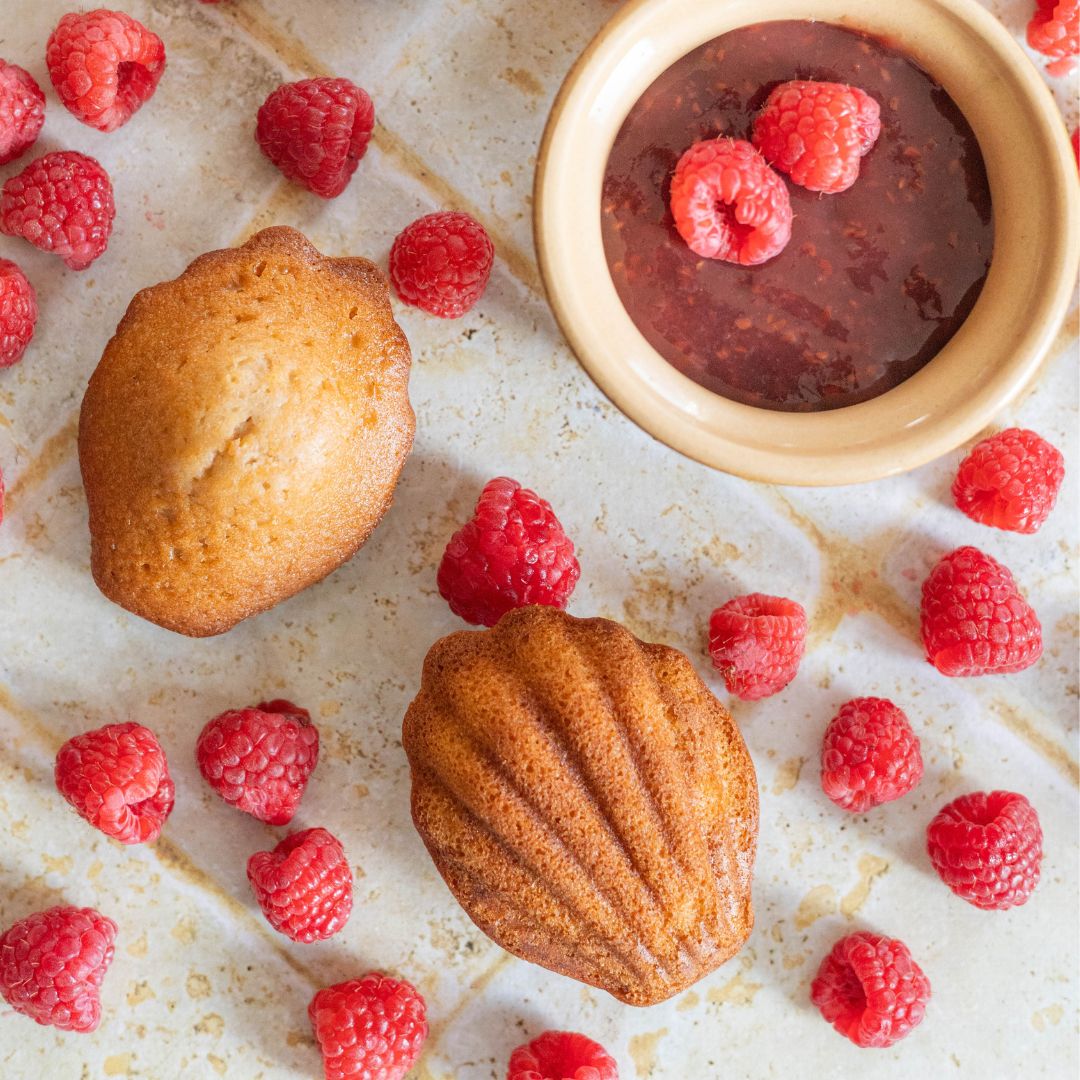 Madeleines Saveur Framboise | Boîte Blanche 250g